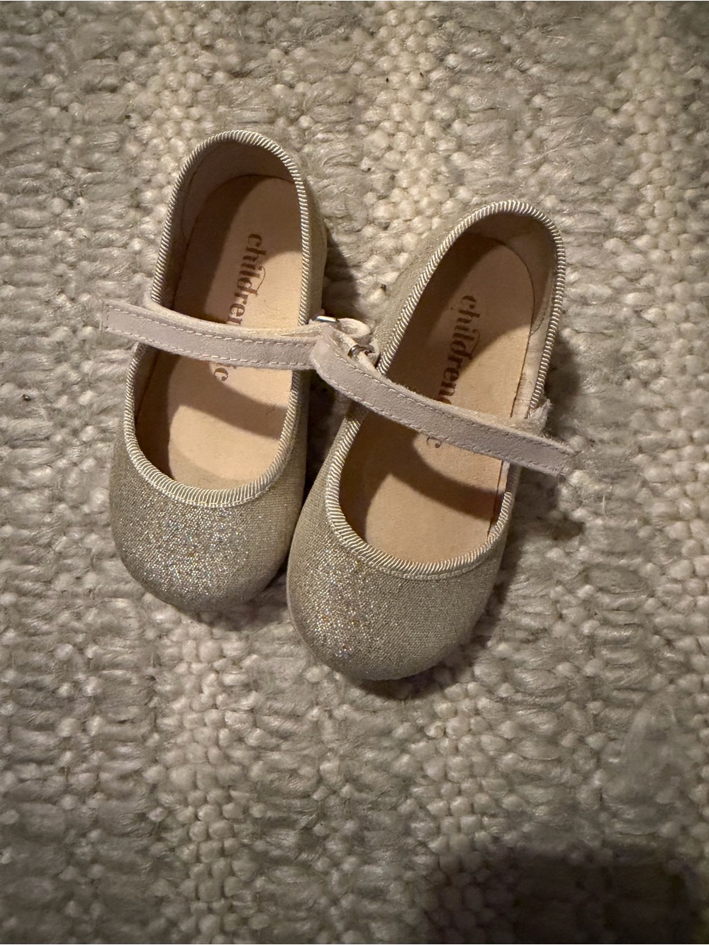 Girls Glitter Mary Jane Dress Shoes in Champagne